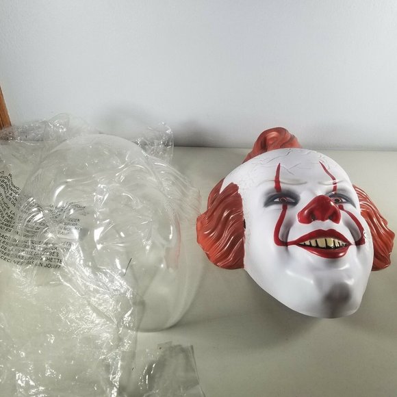 Pennywise Halloween Mask Adult Size It Movie One Size Tattered Deluxe - Picture 2 of 8